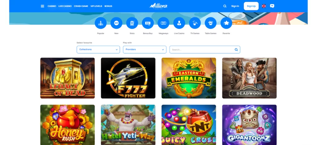 millionz casino jeux en ligne