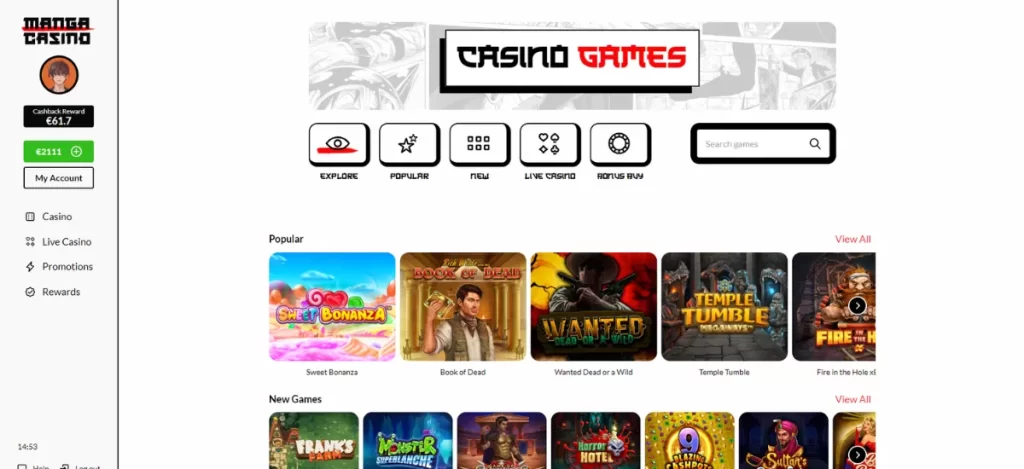 Manga casino jeux en ligne